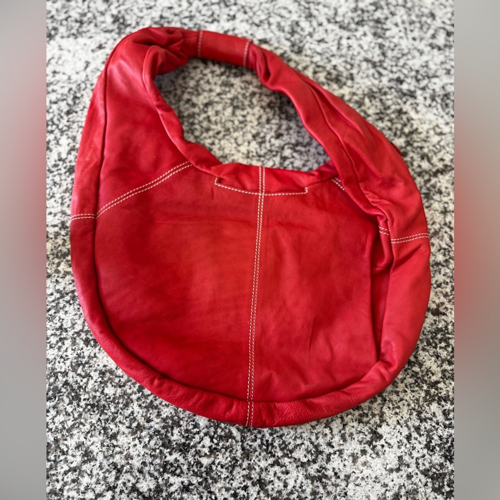 Red Latico NJ USA leather bag - Picture 4 of 7